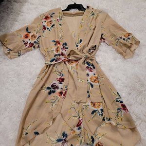 Sexy Kimono Floral print One piece short (Romper)